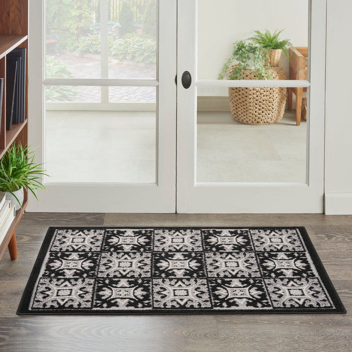 The Rug Corner Nourison Home Aloha ALH34 BLKWT Area Rugs