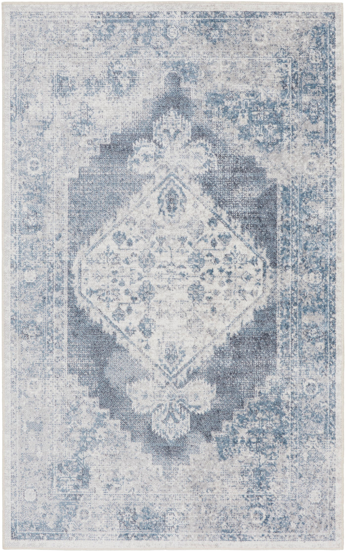 The Rug Corner Nourison Home Nourison Home - Astra Machine Washable Blue/Ivory Area Rug ASW11