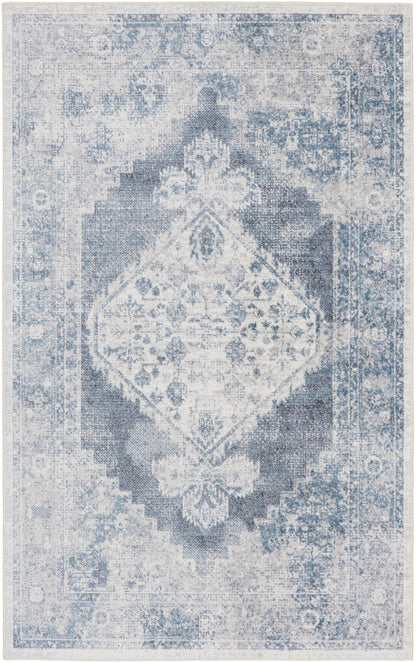 The Rug Corner Nourison Home Nourison Home - Astra Machine Washable Blue/Ivory Area Rug ASW11