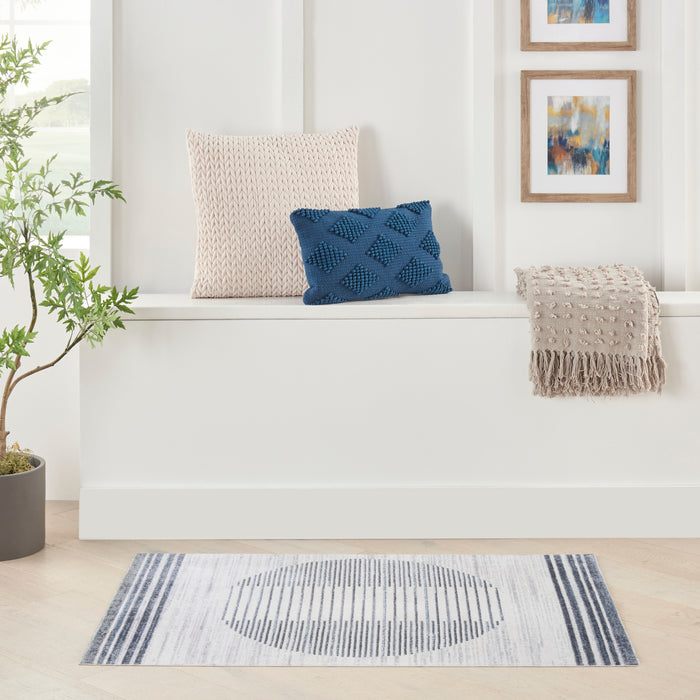 The Rug Corner Nourison Home Nourison Home - Astra Machine Washable Ivory/Blue Area Rug ASW05