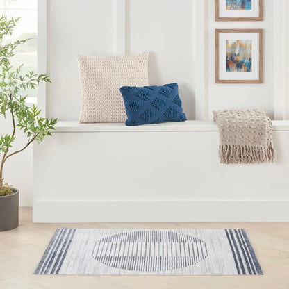 The Rug Corner Nourison Home Nourison Home - Astra Machine Washable Ivory/Blue Area Rug ASW05