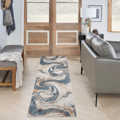 The Rug Corner Nourison Home Astra Machine Washable ASW15 IVBLU Area Rugs