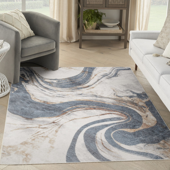 The Rug Corner Nourison Home Astra Machine Washable ASW15 IVBLU Area Rugs