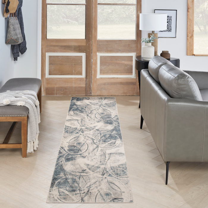 The Rug Corner Nourison Home Nourison Home - Astra Machine Washable Silver/Blue Area Rug ASW14