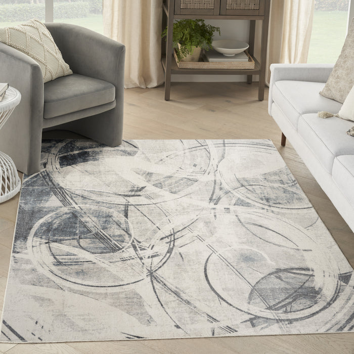 The Rug Corner Nourison Home Nourison Home - Astra Machine Washable Silver/Blue Area Rug ASW14