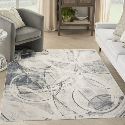 The Rug Corner Nourison Home Nourison Home - Astra Machine Washable Silver/Blue Area Rug ASW14