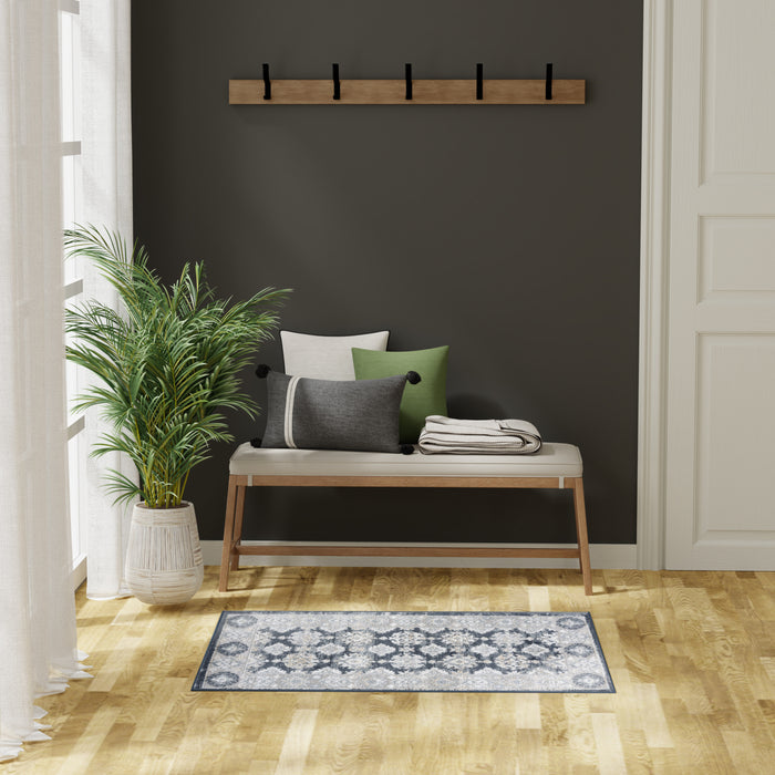 The Rug Corner Nourison Home Nourison Home - Dekor Grey/Navy Area Rug DEK02