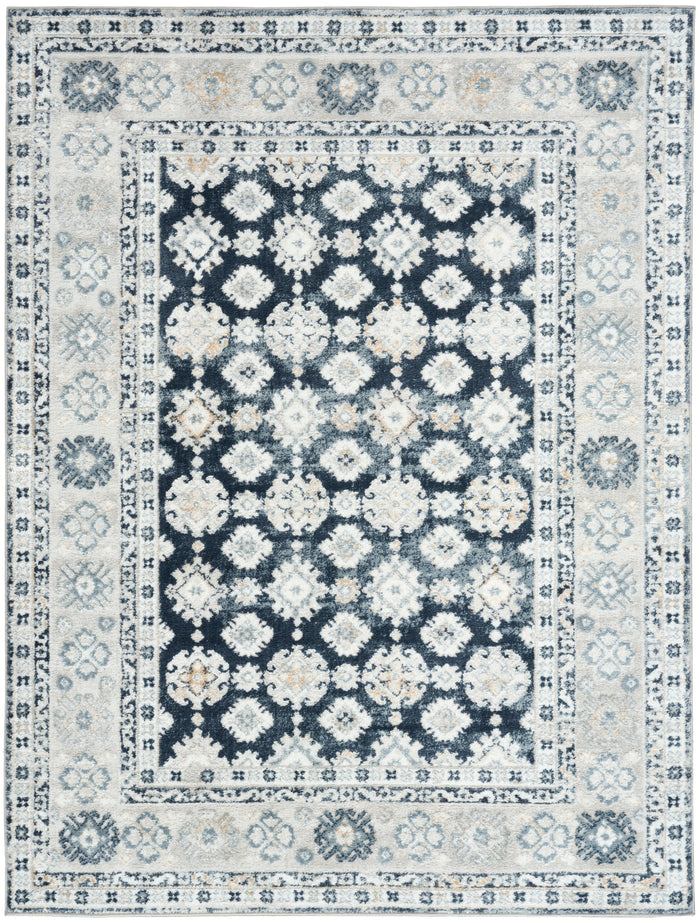 The Rug Corner Nourison Home Nourison Home - Dekor Grey/Navy Area Rug DEK02