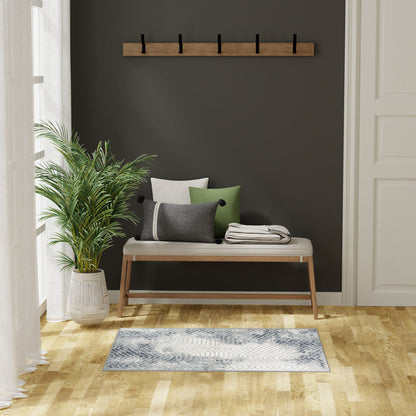 The Rug Corner Nourison Home Nourison Home - Dekor Grey/Navy Area Rug DEK04