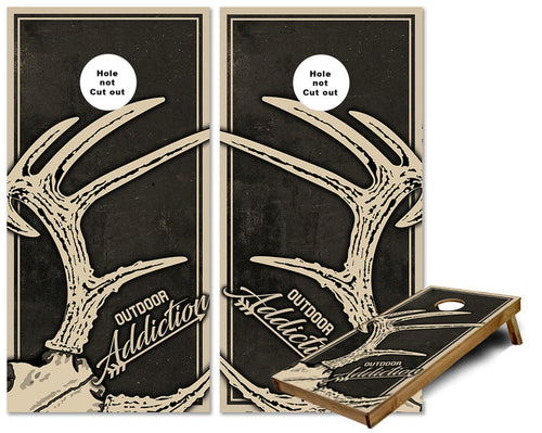 Outdoor Addiction Buck Antlers cornhole wraps