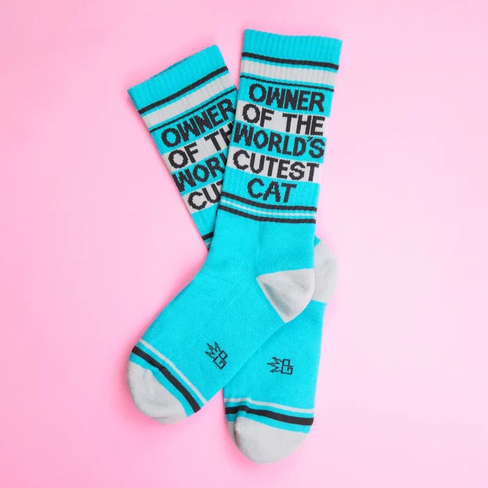 Owner of The World's Cutest Cat Gym Crew Socks