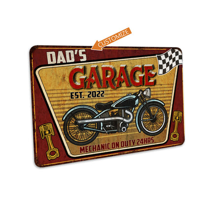 Personalized Auto Mechanic Garage Motorcycle Sign Bike Shop Den Wall Decor Chopper Hog