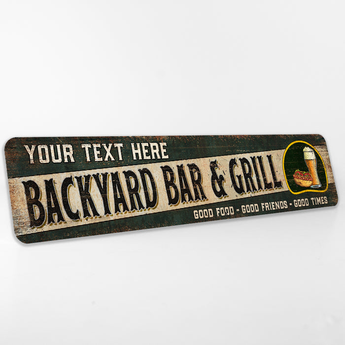 Personalized Backyard Bar and Grill Sign