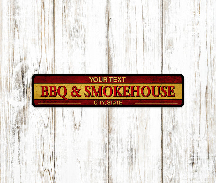 Personalized BBQ Sign Smokehouse Gift For Dad Patio Man Cave