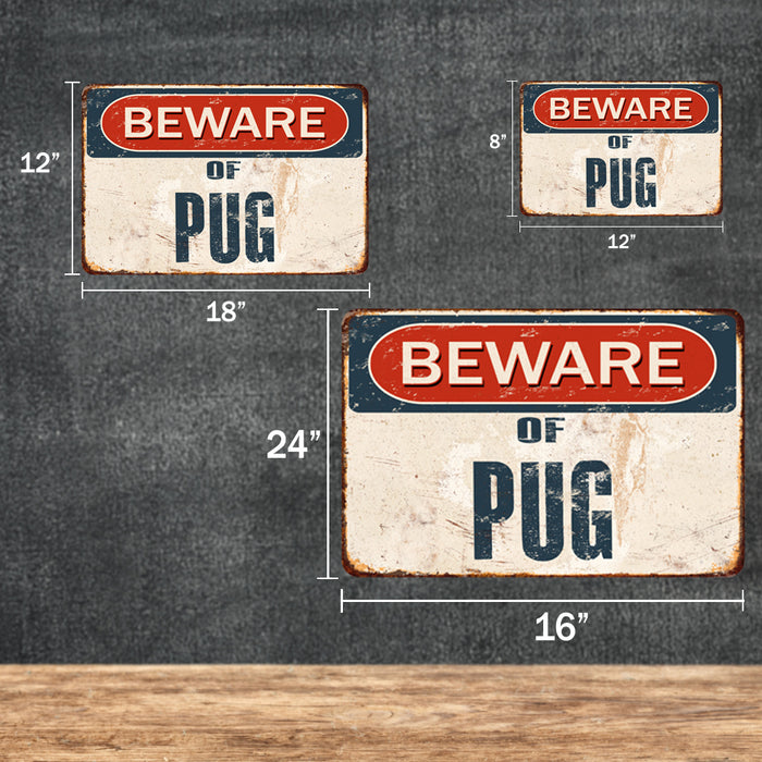 Personalized Beware Metal Sign