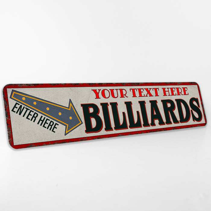 Personalized Billiards Room Pool Hall Sign