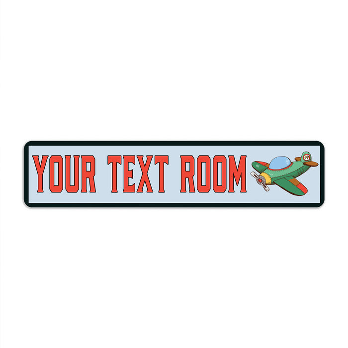 Personalized boy's room kid metal sign for bedroom door, rustic nursery wall decor