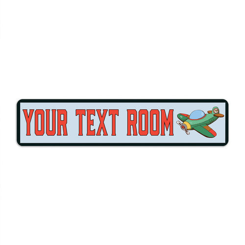 Personalized boy's room kid metal sign for bedroom door, rustic nursery wall decor