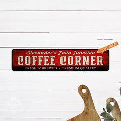 Personalized Coffee Corner Sign Kitchen Office Coffee Shop