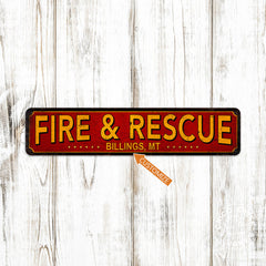Personalized Fire and Rescue Sign Fire Station Decor Firemen