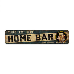 Personalized home bar metal sign, rustic man cave den beer liquor wall decor