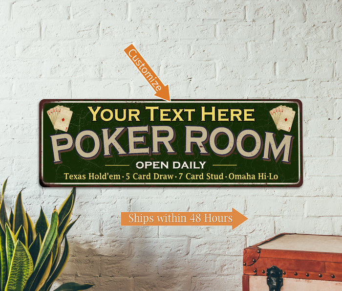 Personalized Poker Room Sign