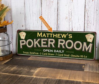Personalized Poker Room Sign