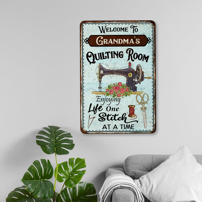 Personalized Quilting Room Sign Quilting Gift For Her Mom Grandma