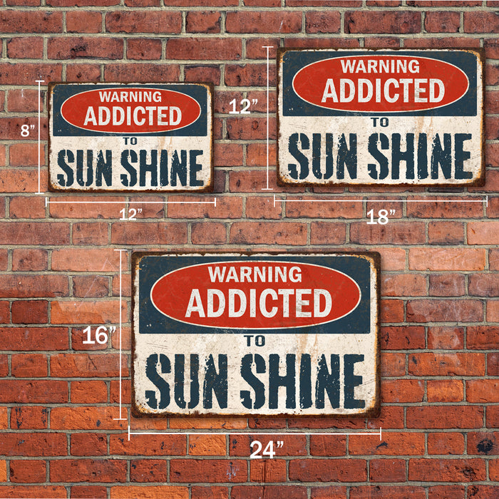 Personalized Warning Addicted To... Distressed Metal Sign Garage Shop Custom