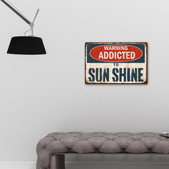 Personalized Warning Addicted To... Distressed Metal Sign Garage Shop Custom