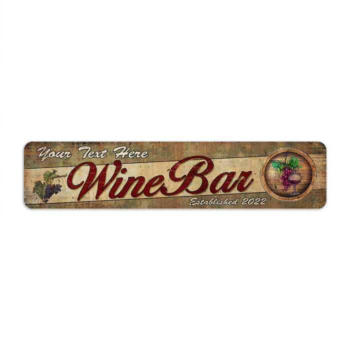Personalized wine bar metal sign, rustic lady cave diva den vino wall decor