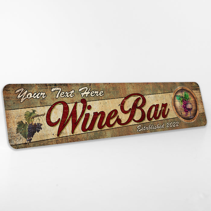 Personalized Wine Bar Alcohol Sign