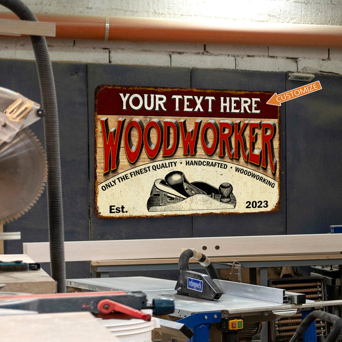 Personalized Woodworker Sign Woodshop Man Cave Garage Workshop