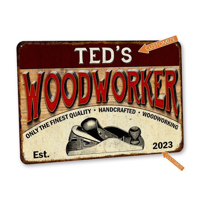 Personalized Woodworker Sign Woodshop Man Cave Garage Workshop