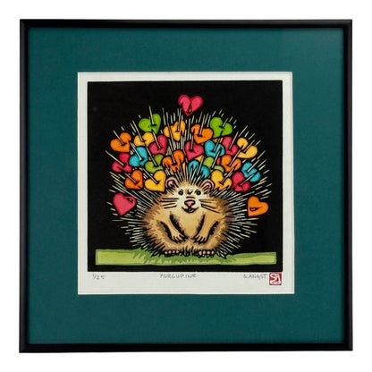 Porcupine - Original Linocut