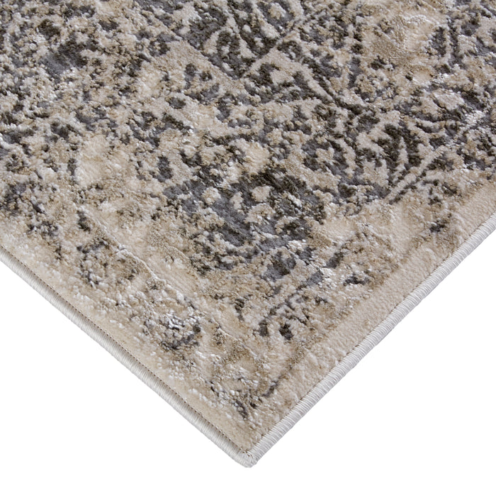 The Rug Corner Feizy Prasad Modern Distressed - Ivory/Gray/Black