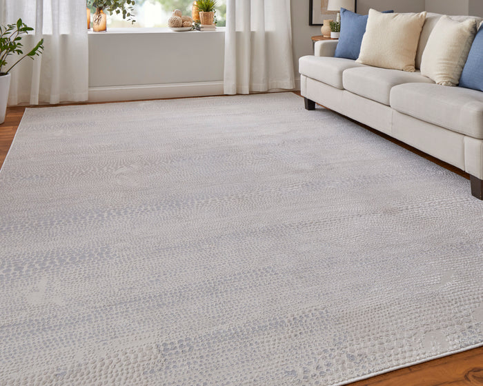 The Rug Corner Feizy Prasad Modern Distressed - Ivory/Silver/Gray