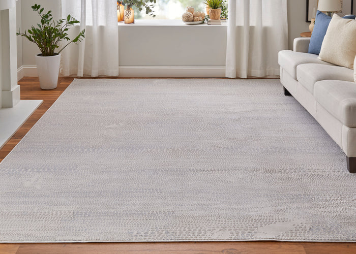 The Rug Corner Feizy Prasad Modern Distressed - Ivory/Silver/Gray