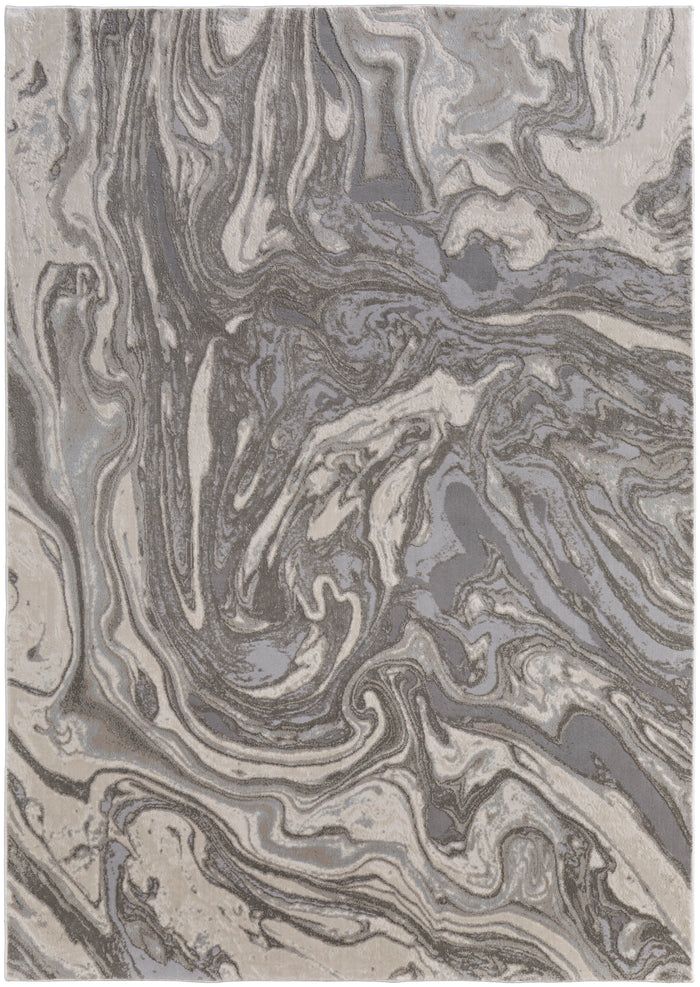 The Rug Corner Feizy Prasad Modern Watercolor - Gray/Ivory/Silver  Prasad Modern Watercolor - Gray/Ivory/Silver