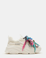 PRYCE White Low-Top Lace-Up Chunky Platform Women's Sneaker | Steve Madden