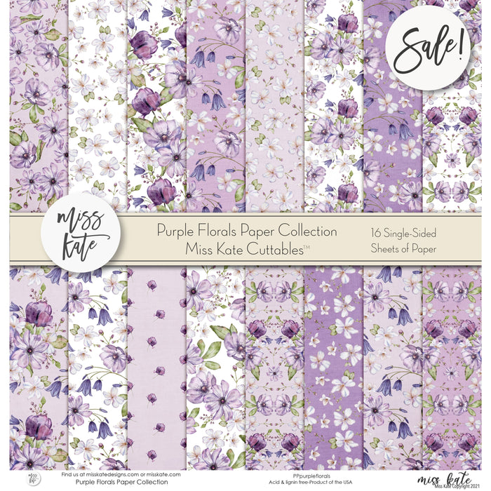 Purple Florals - Paper Pack Single Sided 12X12 (Ss)