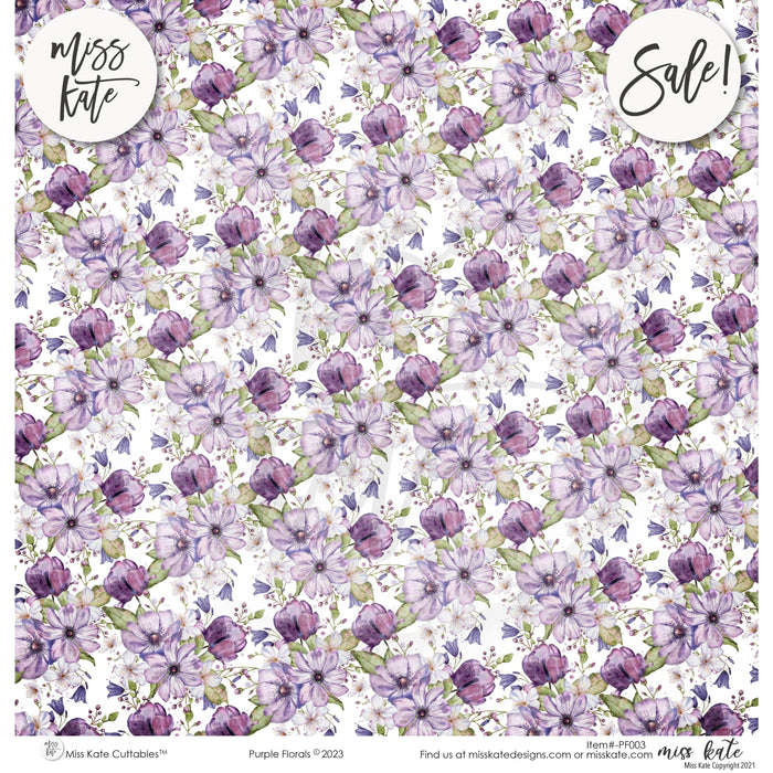 Purple Florals - Paper Pack Single Sided 12X12 (Ss)