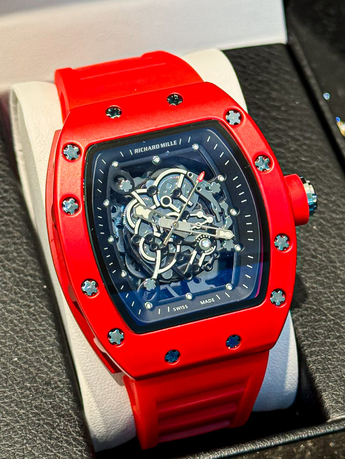 Reloj Richard Mille RED FIRE motor flotante de caja vacia