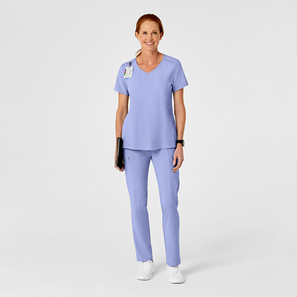 RENEW Women's High Waist Slim Leg Scrub Pant Ceil Blue full scrub set