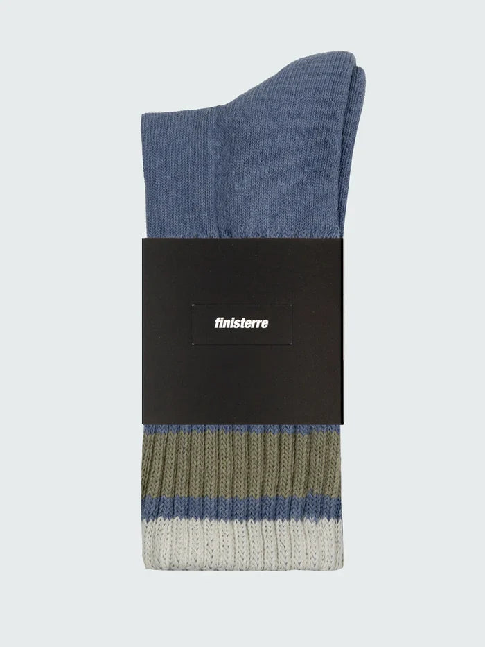 Retro Summer Sock | Blue Bay/Nettle/Ecru - FINISTERRE