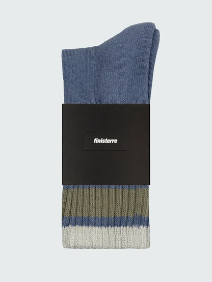 Retro Summer Sock | Blue Bay/Nettle/Ecru - FINISTERRE
