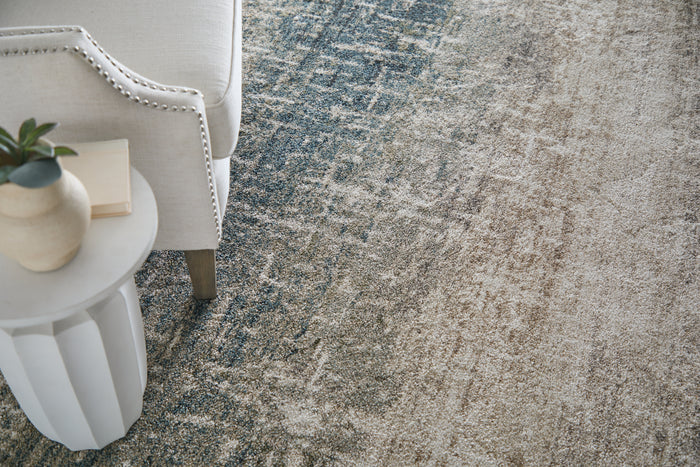 The Rug Corner Feizy Richmond Modern Abstract - Ivory/Blue/Green
