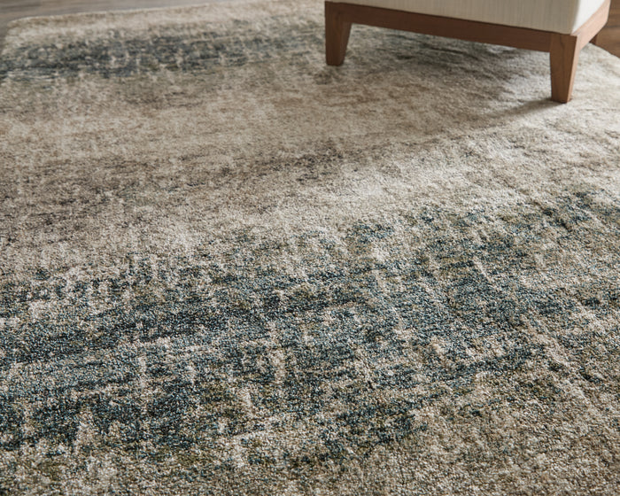 The Rug Corner Feizy Richmond Modern Abstract - Ivory/Blue/Green