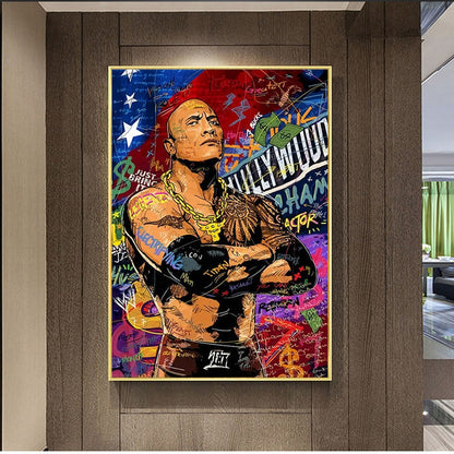 Rocking the Graffiti: Hollywood Star "The Rock"
