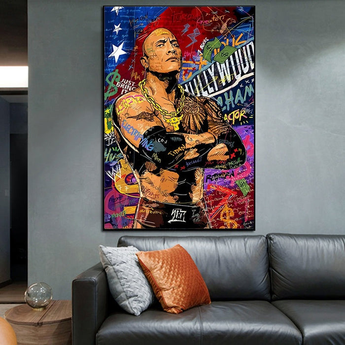 Rocking the Graffiti: Hollywood Star "The Rock"